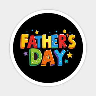 Fathers Day Typography Cartoon style Magnet